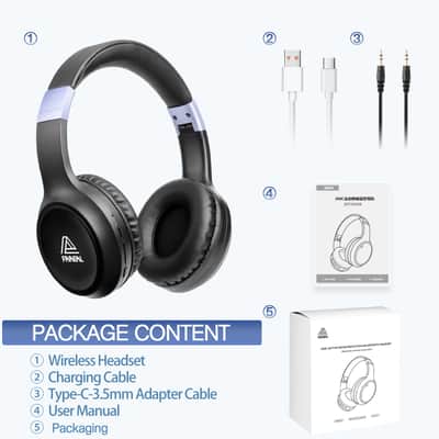 HiFi Over-Ear Noise-Canceling Bluetooth Headphones, Wireless Gaming Headset with Long Battery Life image 3