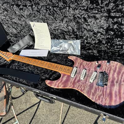 Tom Anderson Guitarworks Drop Top Shorty 24 3/4" Scale Length 2024 - Abalone With Binding Top, Purple back image 9