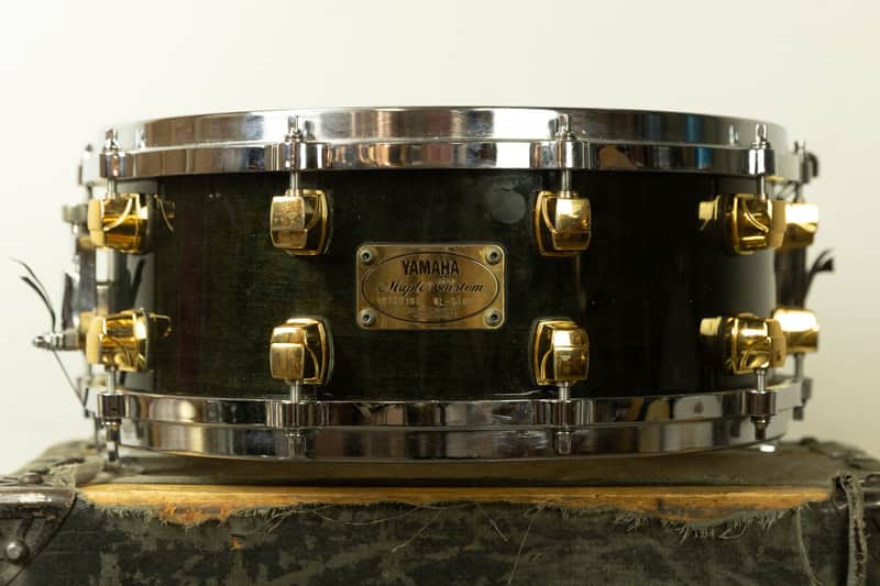 Yamaha 5.5x14 Maple Custom Ebony Lacquer Snare Drum image 1