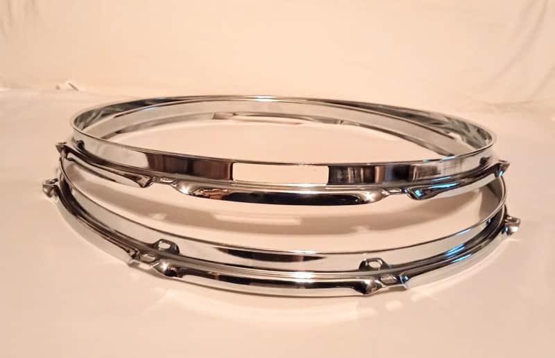 UNMARKED SNARE DRUM HOOPS SET 14"/8L - FREE SHIP TO C-USA! image 1