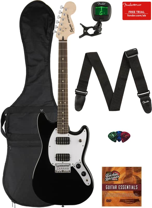 Fender Squier Bullet Mustang HH - Black w/ Gig Bag image 1