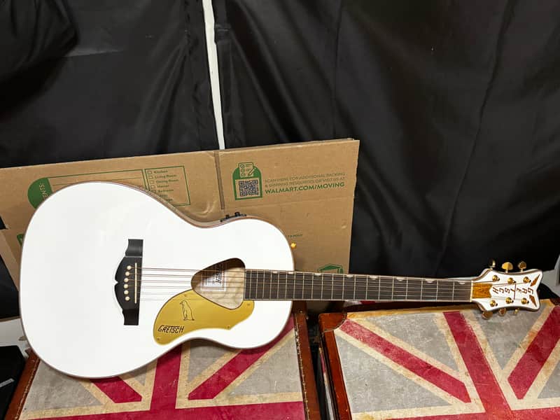 Gretsch G5021WPE Rancher Penguin Parlor Acoustic Electric Guitar Fishman White image 1