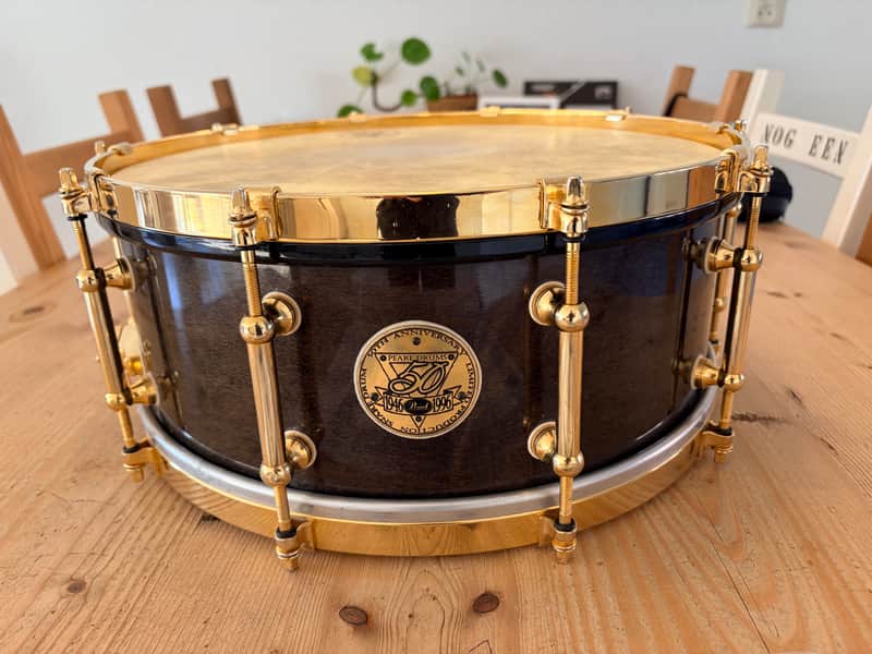 Pearl M-1946 50th anniversary snare 14x5.5” 1996 - #Black mist image 1