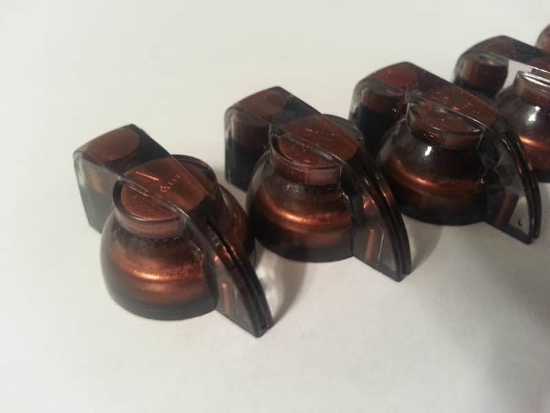 JAT CUSTOM GUITAR PARTS (20) Set Screw Chicken Head Knobs for Amps, Pedals or Guitars Copper / Black image 1