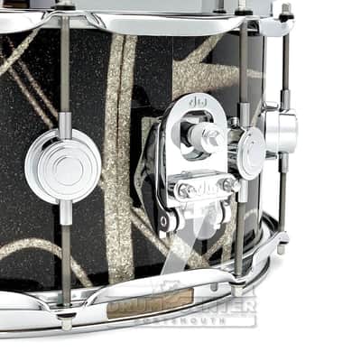 DW Collectors Maple Snare Drum 14x6.5 Smoke Glass Contrails image 2