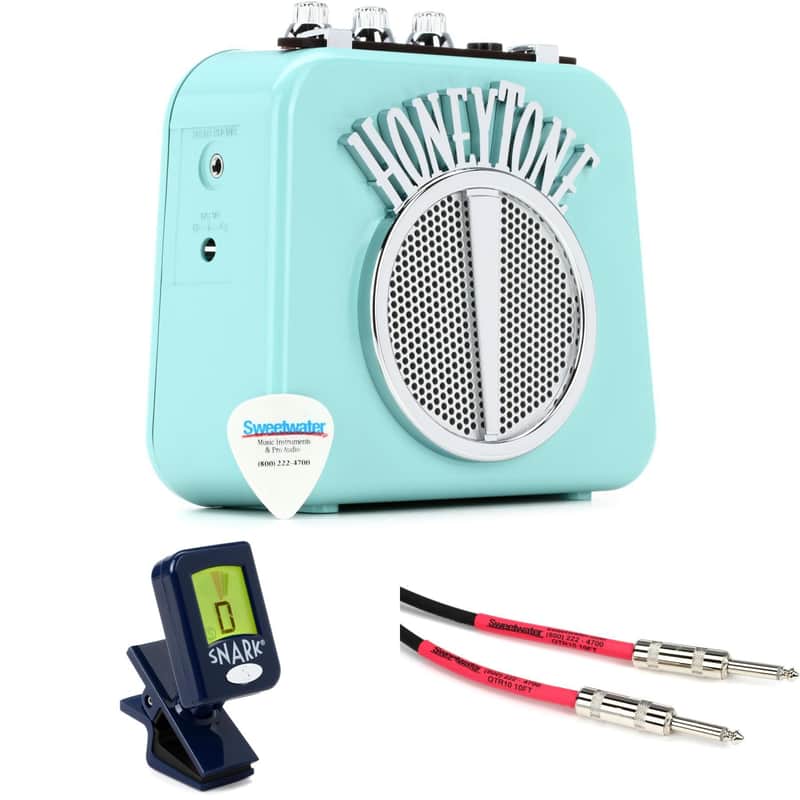 Danelectro Honeytone N-10 Mini Guitar Amp Accessories Bundle - Aqua image 1