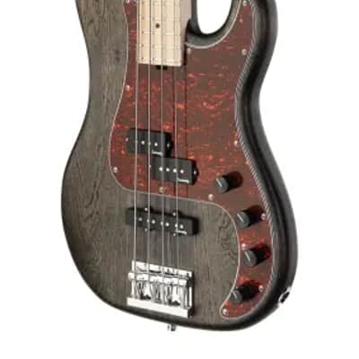Sadowsky MetroLine 21-Fret Hybrid P/J Bass-Swamp Ash Body-4 String-Nirvana Black Transparent Satin image 4