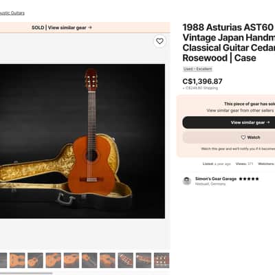 Asturias AST-60 Handmade Classical Guitar Japan 1986 image 13