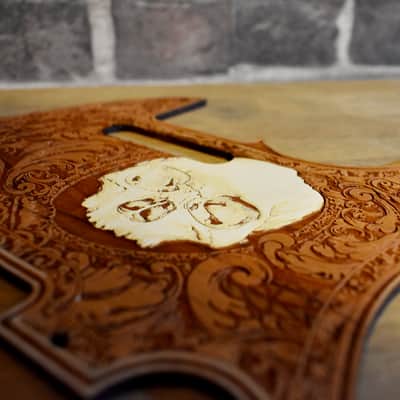 Custom Laser-Engraved Cherrywood Pickguard for Fender Telecaster – Unique Artwork image 4