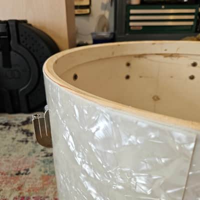 Leedy 20x14" 3-ply Bass Drum - White Marine Pearl - Nickel Hardware 1950 image 14
