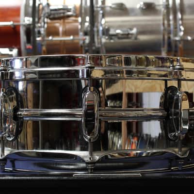 Early 2000s Tama 5x14 Stewart Copeland Signature Chrome Over Brass Snare Drum image 4