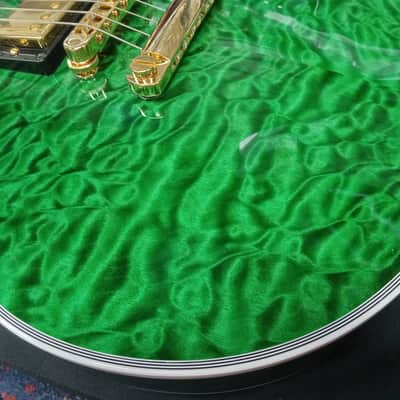 Gibson Les Paul Custom 5A Quilt Top in Transparent Green Gloss Made to Measure 2024 image 8
