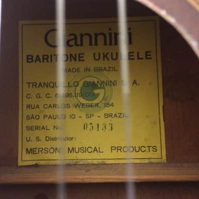 Vintage 70s Giannini Baritone Ukulele Uke Made in Brazil Gibson Tuners w/ case image 4