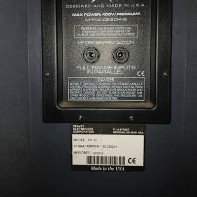 Set of 2 Peavey PR12 Passive Speaker 2010s - Black image 4