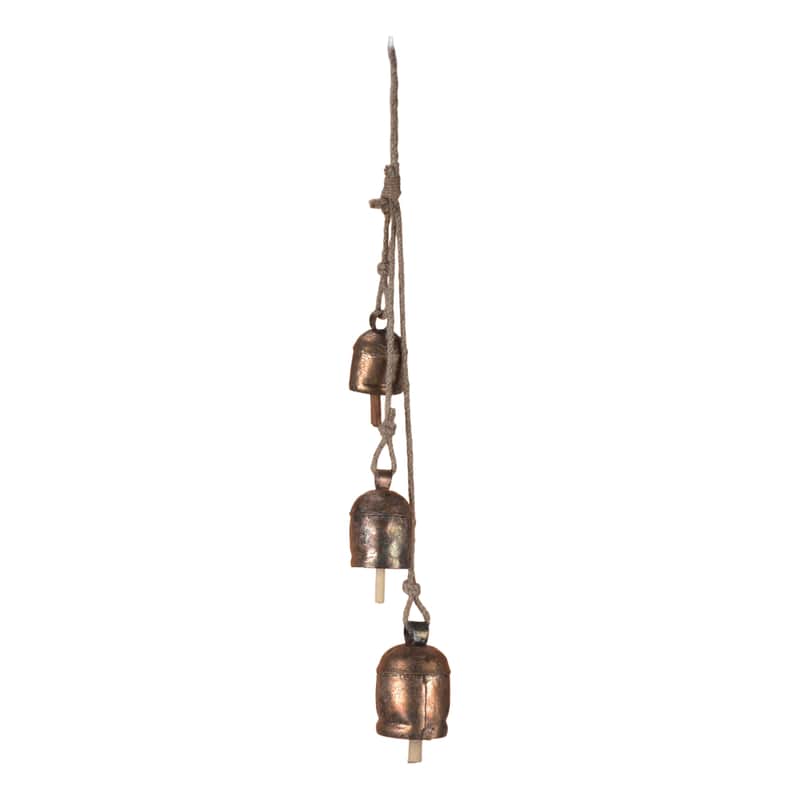 Wind Chimes for Outside – Metal Hanging Wind Bell Set with Bronze Finish, Rustic Entryway & Balcony Decor - 20" Farmhouse Wind Chimes - Indoor Outdoor Bells for Porch or Garden, Christmas Bells image 1