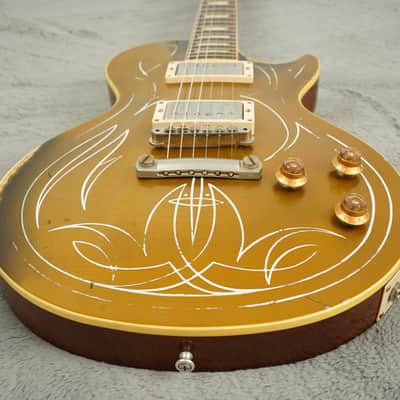 2014 Gibson Billy Gibbons Pinstripe Les Paul Goldtop, Aged / Signed image 10