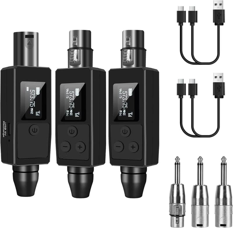 Wireless Microphone System UHF Professional XLR Transmitter+Receiver, Supports Dynamic/Condenser Microphones & 48V Phantom Power, Suitable for Electric Guitar, Bass, Mixers, PA Systems image 1