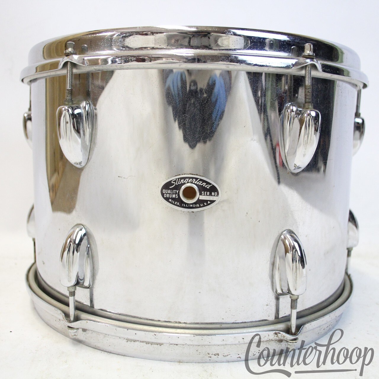 Slingerland 13x9" Tom Drum 70s Chrome Over Wood COW Sound King Stick-Saver Rims — main photograph