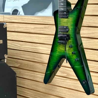 Dean Guitars - USA - Custom Shop - ML - 7 String - Emerald Burst Flame Maple Top - Reverse 7 Inline Head Stock - Floyd Rose - DMT 7 Nostalgia and Baker Act  Pickups - Black Hardware - w/OHSC - Call for Best Price !!! image 8