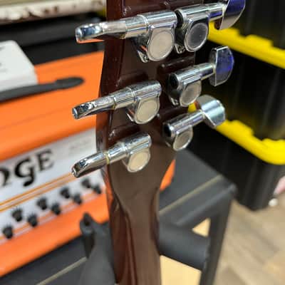 Hondo II HP-1081 Longhorn Guitarlin 31 Frets 1980 - Walnut image 11