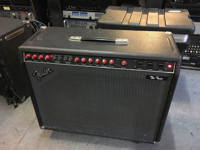 Fender The Twin 2-Channel 100-Watt 2x12" Guitar Combo Amp 1987 - 1994 Black /Red Knobs //ARMENS// image 1