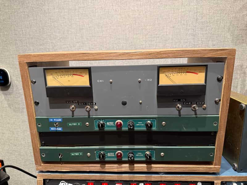 Altec 1566a pair SERVICED with custom rack, meters image 1