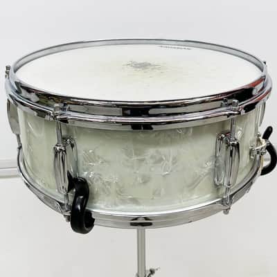 Vintage 1960s Slingerland Student Model Snare Drum in White Marine Pearl image 2