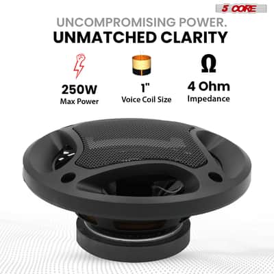 5Core Coaxial Door Car Speakers 4” Pair 250W 4Ohm 2 Way Component Subwoofer Audio w Super Tweeter image 3