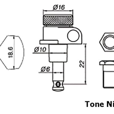 Genuine Tone Ninja 19:1 Locking Tuners, 3x3 Baritone set, Gold image 2
