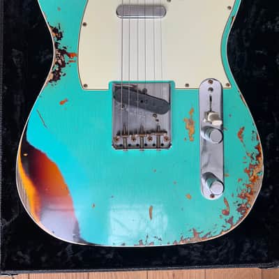 Fender Custom Shop '60 Reissue Heavy Relic Aged Seafoam Green Over 3-colour Sunburst image 2