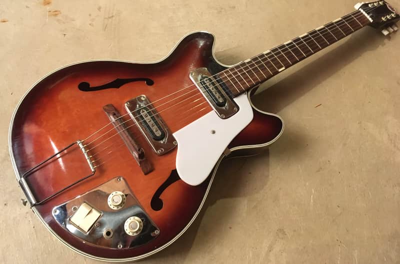 Vintage 1964 Teisco EP 9 Hollow Body Guitar Set Neck Japan | Reverb