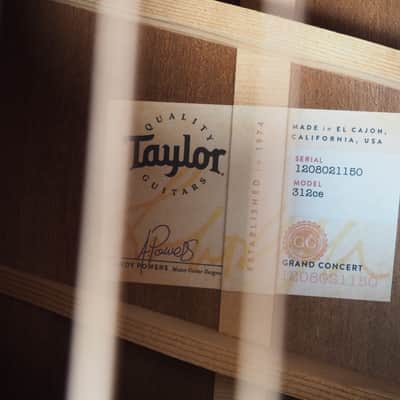 Taylor 312ce V-Class Bracing 2021 WITH Case image 4