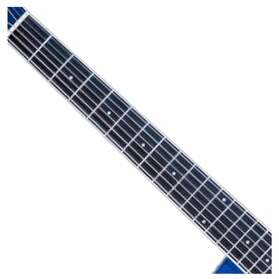 Washburn EA15 Festival Acoustic/Electric Guitar - Flame Transparent Blue image 3