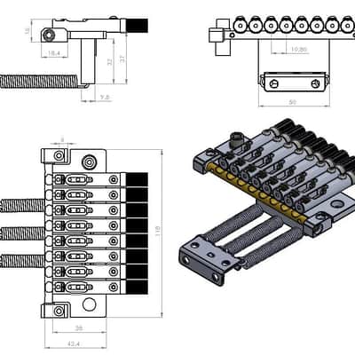 Nova Guitar Parts 8-String Headless Tremolo Bridge image 13