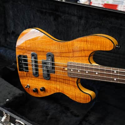 Schecter USA CUSTOM SHOP Michael Anthony Koa Top 4-String Electric Bass Guitar w/ Black Tolex Hard Case image 4