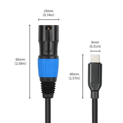 USB C to XLR Cable,6.6 FT XLR Male to USB C Converter Adapter,USB Type C to XLR Male Output Stereo Cable for Amplifier, Speaker, Mixer Console, etc image 3