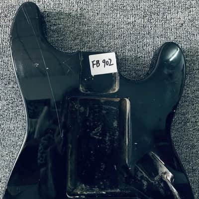 Black Stratocaster Style Guitar Body with Finish Damage image 3