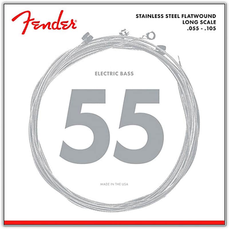 Fender 9050 Bass Strings, Stainless Steel Flatwound, 9050M .055-.105 Gauge image 1