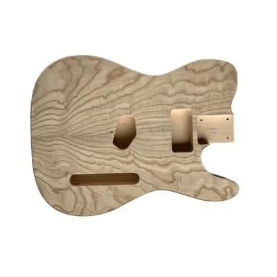 Guitar Alley TC Style DIY Guitar Kit. Basswood body with Burl Ash veneer, Maple neck, Rosewood fretboard and paddle headstock image 2
