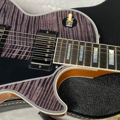 NEW! Gibson Dealer Select Custom Shop Les Paul Custom AAA Figured Flame Top - Transparent Black / Natural Back - Authorized Dealer - Curly Monster Flame! WOW! 8.9 lbs - G06798 image 3