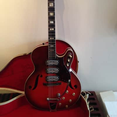 Silvertone by Harmony 1454 Archtop Electric DeArmond, Bigsby 1964 Sunburst Airline image 2