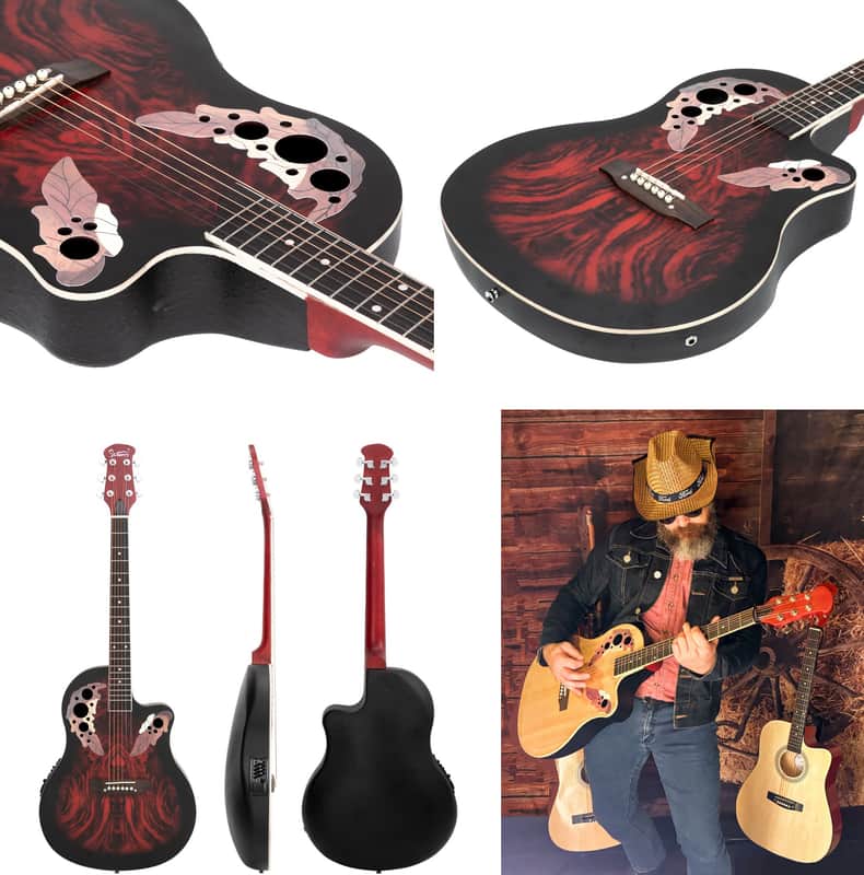 🎸"O" Style Acoustic-Electric Guitar +Soft Case / Gig Bag +Rosewood Fretboard!🎸 image 1