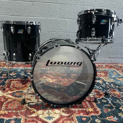 Ludwig 50th Anniversary Vistalite 3-Piece Drum Set - Black Sparkle Smoke image 6