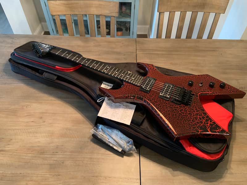 2022 B.C. Rich Limited Edition Stranger Things "Eddie's" Warlock Red Crackle image 1