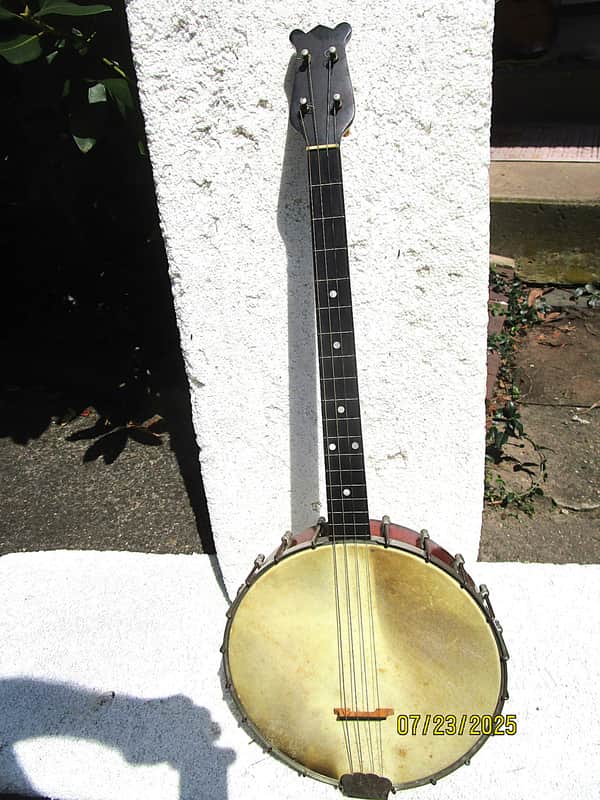 Vega Tenor Banjo, 1920's, Groton, Ct., 11" Head, Tone Ring, 18 Frets, Interesting image 1