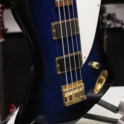 Burny ZB-85 Thunderbird; Japanese Bass, Norio Toshiro Signature; Blue Burst, 1995-1999 image 3