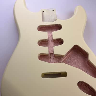 Matte Vintage Yellow Alder Strat Style Guitar Body image 3