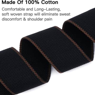 Guitar Strap, Soft Cotton Straps With 3 Pick Holders, Strap Button Headstock Adaptor, 1 Pair Locks and 3 Picks Set For electric/Acoustic Guitar image 3