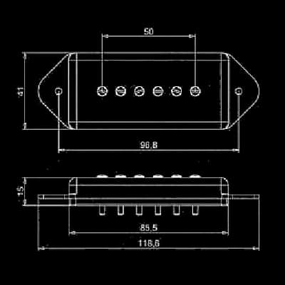 GuitarHeads DOG EAR P90 Pickups - Bridge/Neck Set of 2 - BLACK image 3