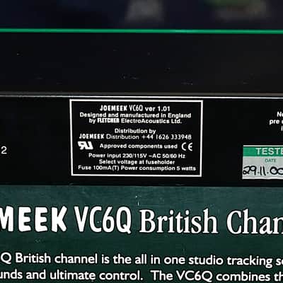 Joe Meek VC6Q British Channel Version Mic Preamp Channel Strip w/Compressor and EQ JoeMeek image 5